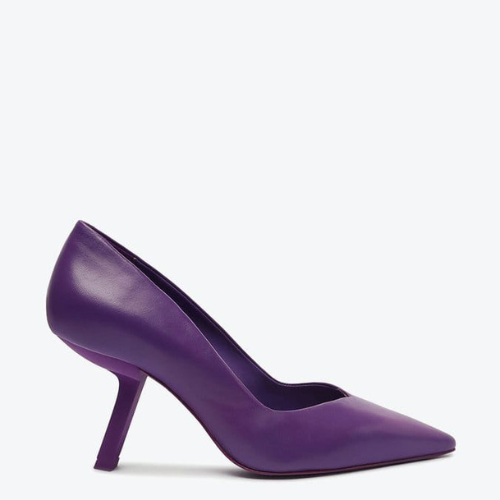 Sapato Scarpin Bert Salto Médio Esculpido Couro Roxo 39 Schutz