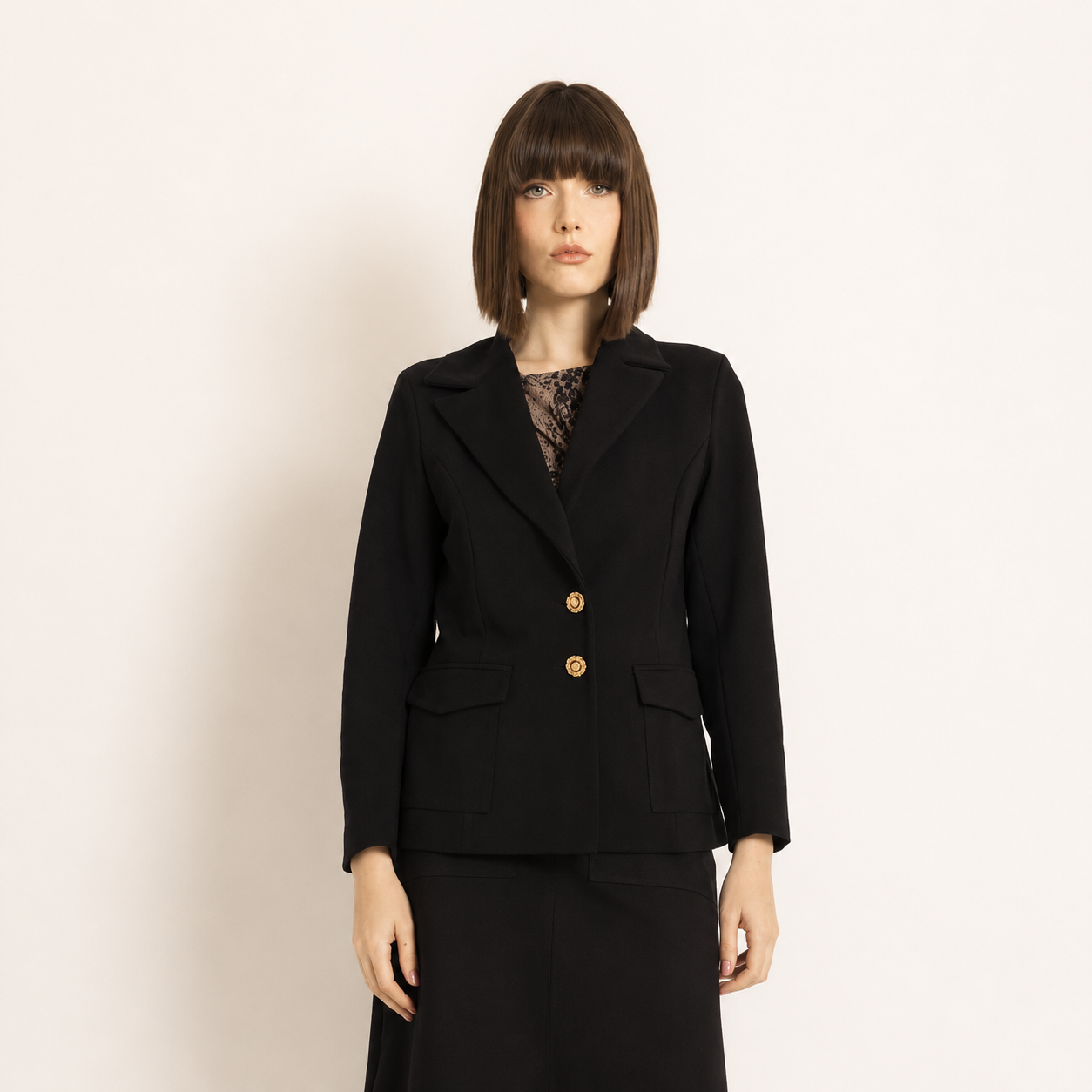 Blazer Veneta Preto Borda Barroca