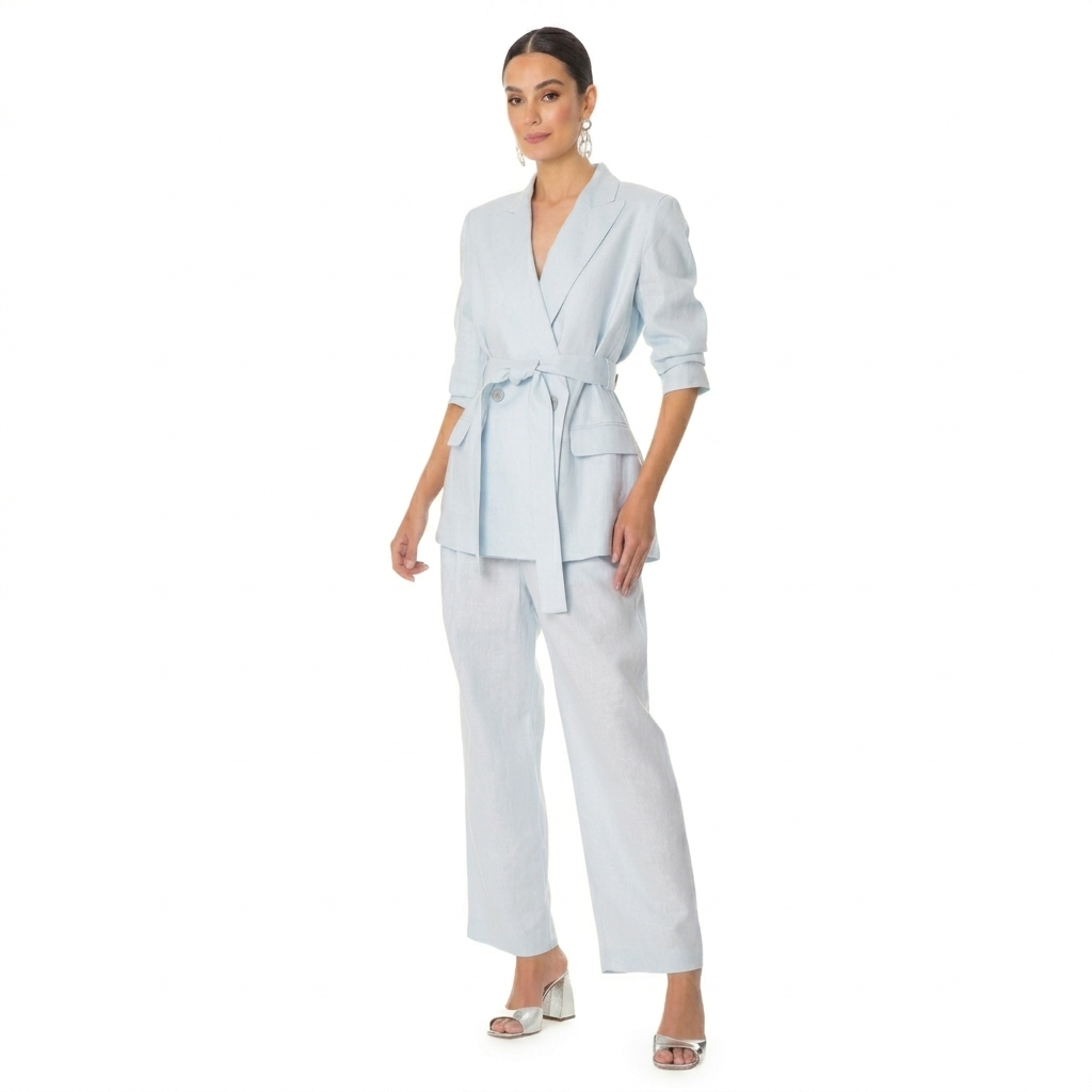 BLAZER DE LINHO OVER ANIMALE