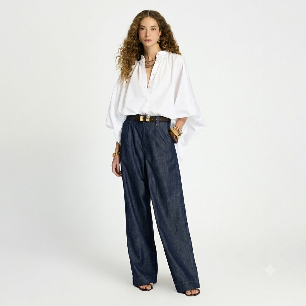 Calça Jeans Feminina Pantalona Fany Le Lis Blanc
