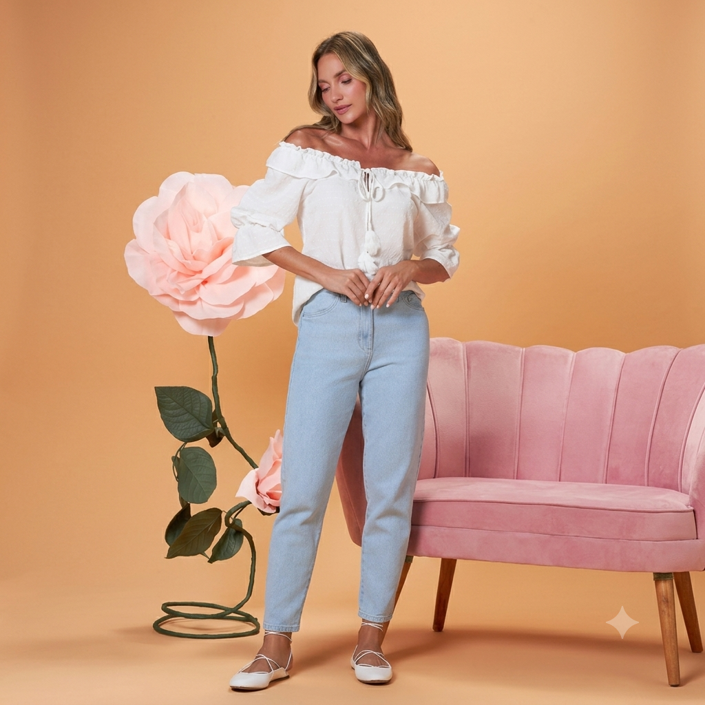 Calça Feminina Slim Jeans C/Elástico Gatos e Atos