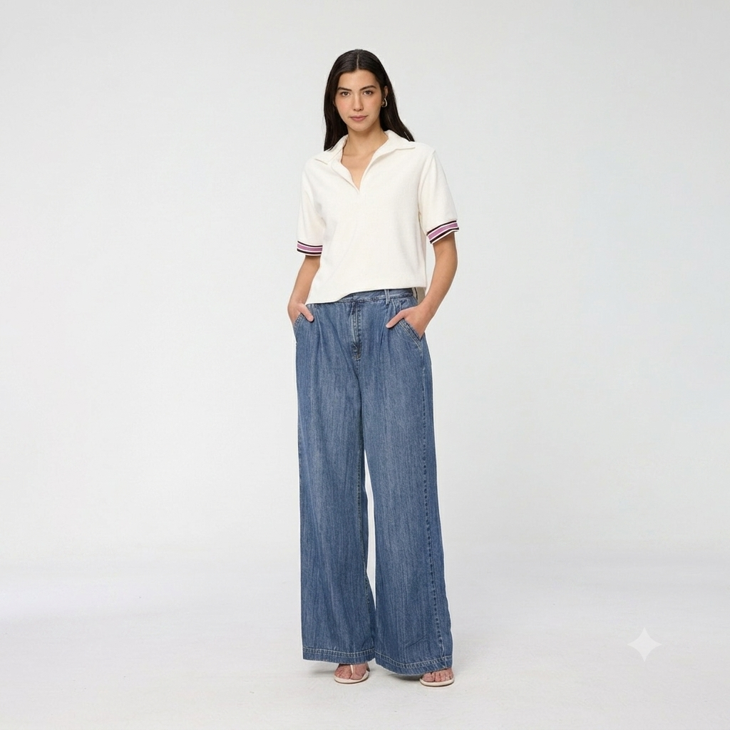 Calça Jeans Feminina Pantalona Animale Jeans