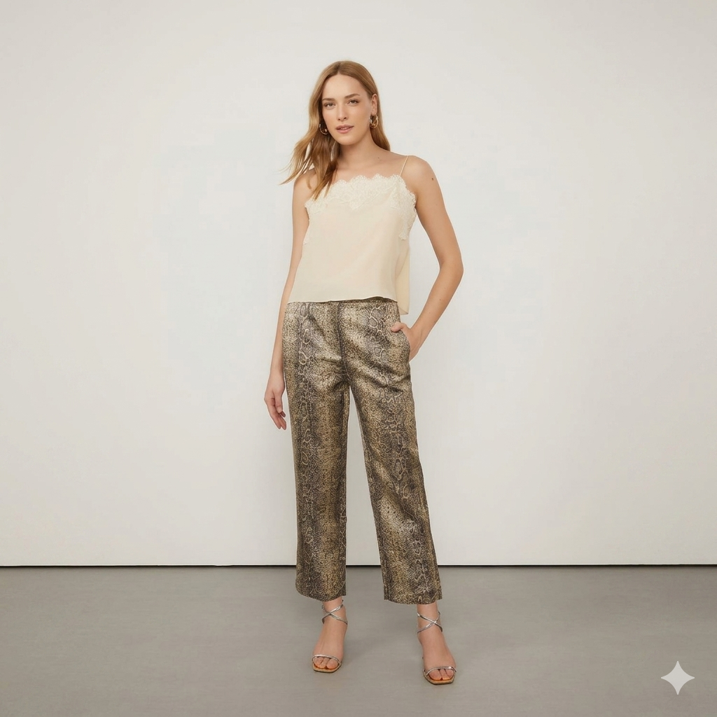 Calça Feminina Jacquard Slim Cobra Animale