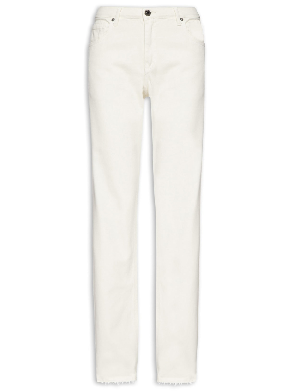 Calça Feminina Sarja Off White Low Rise Animale Jeans - Imagem 5