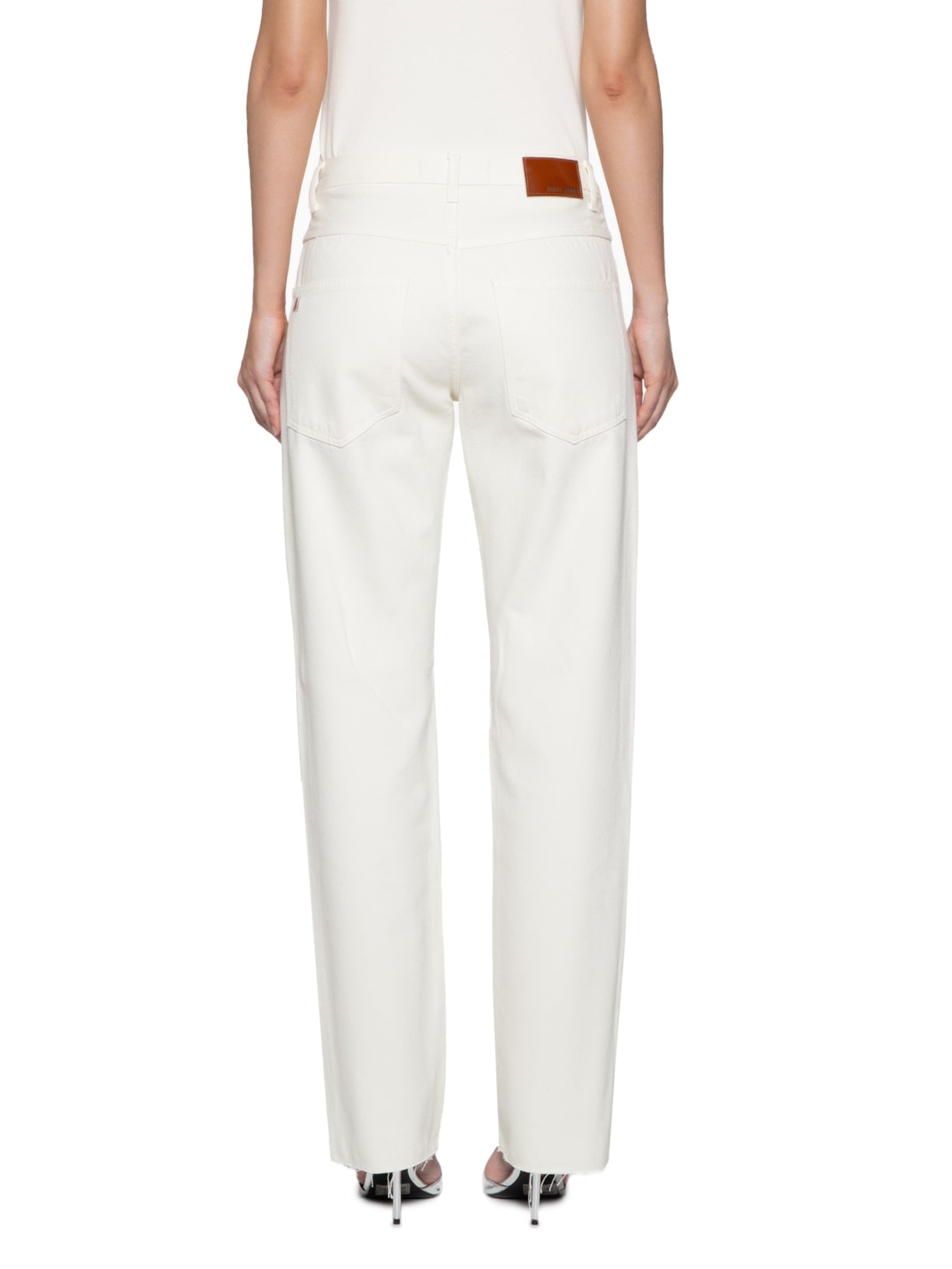Calça Feminina Sarja Off White Low Rise Animale Jeans - Imagem 6